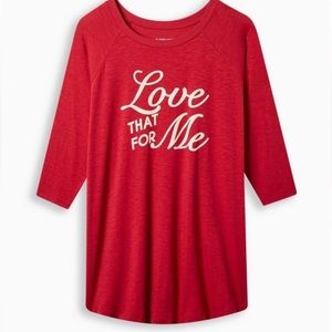 Torrid “Love that for me” super soft slub knit tee size 3 (22/24)